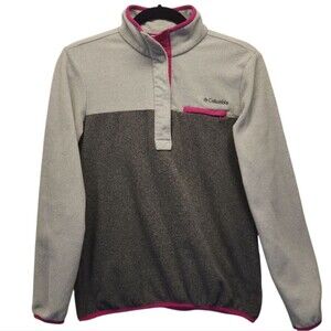 Columbia Women's Grey/Pink Fleece Pullover SMALL